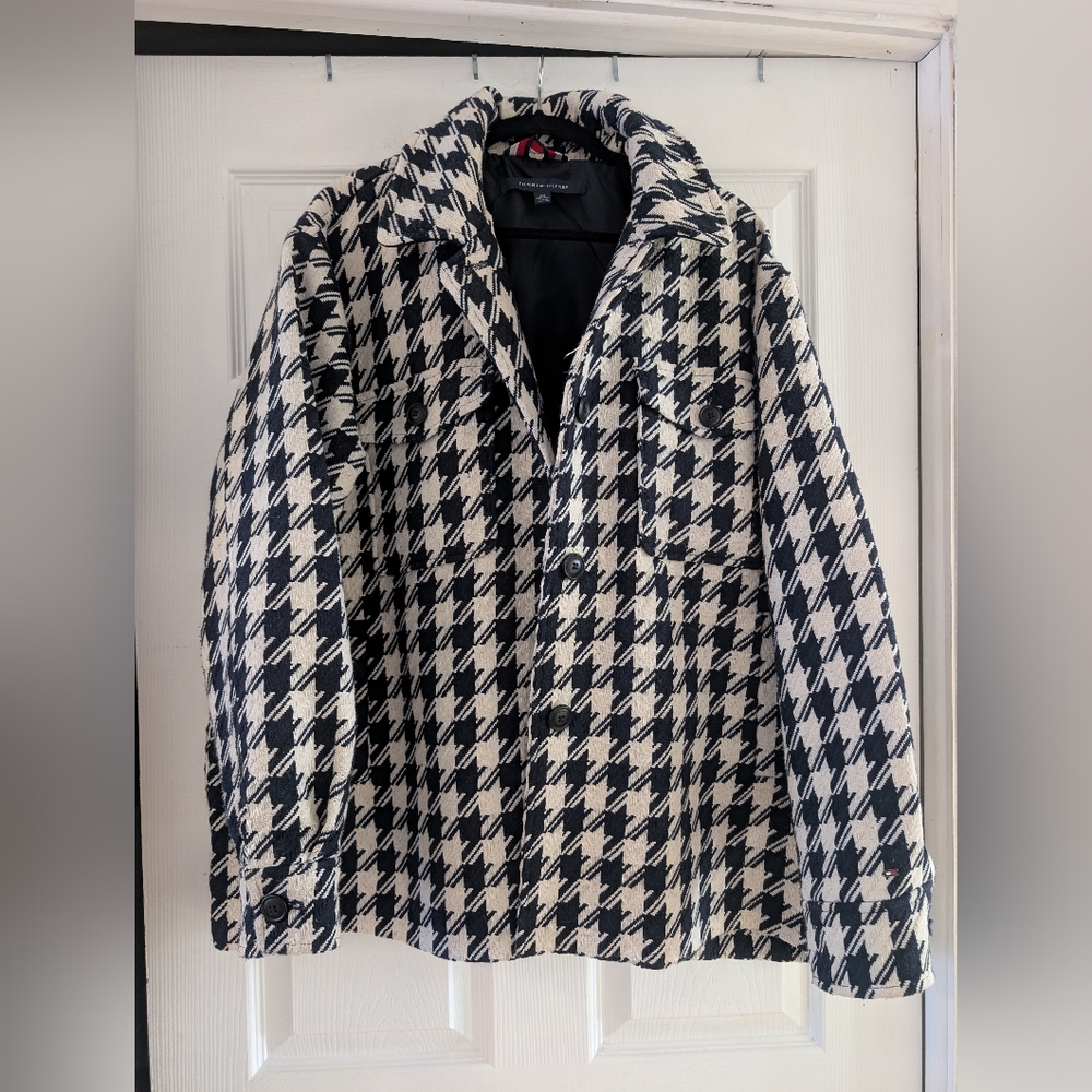 Tommy Hilfiger Blue and White Checkered Jacket